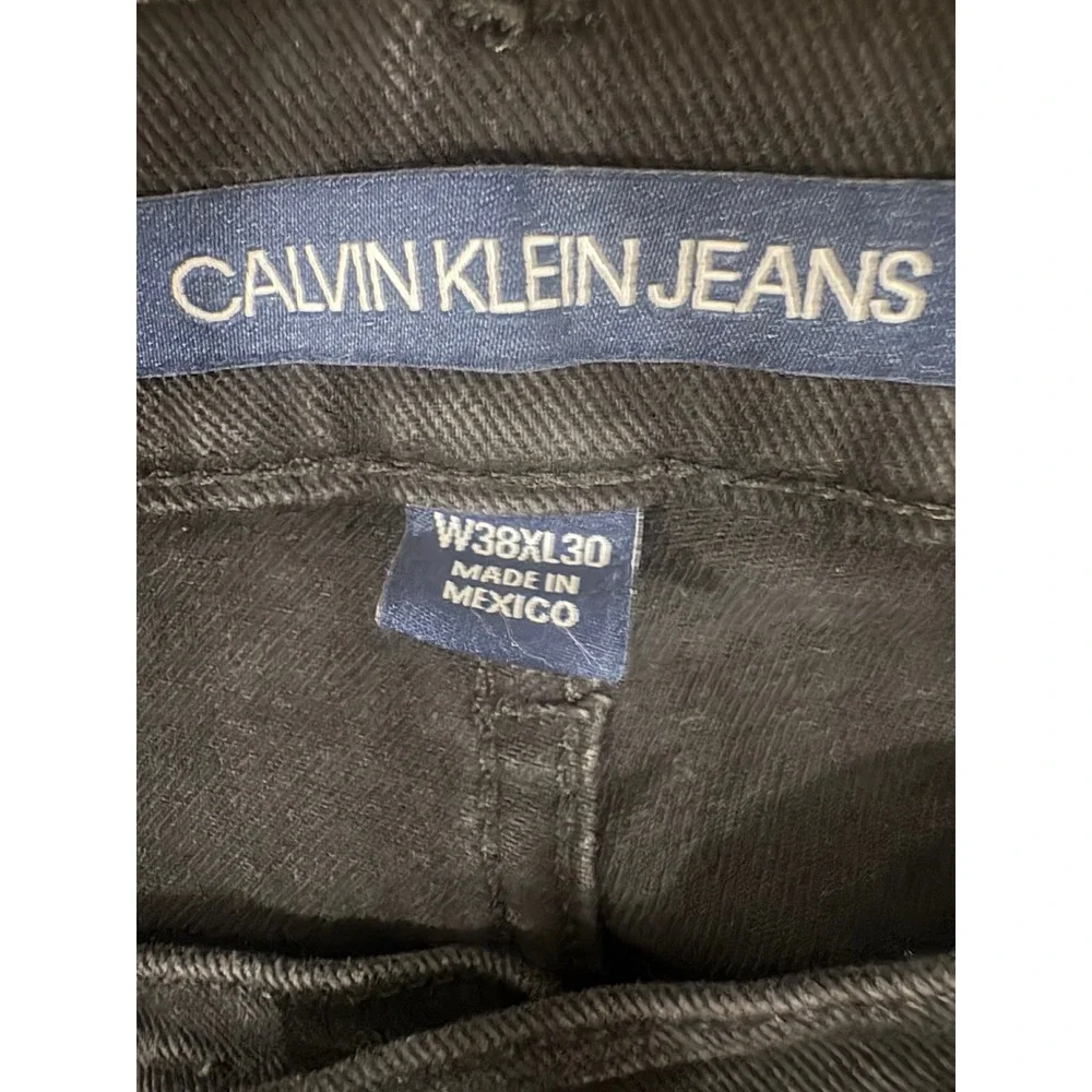 Calvin Klein Jeans Mens 38x30 Black CKJ 016 Skinny Fit Denim Pants